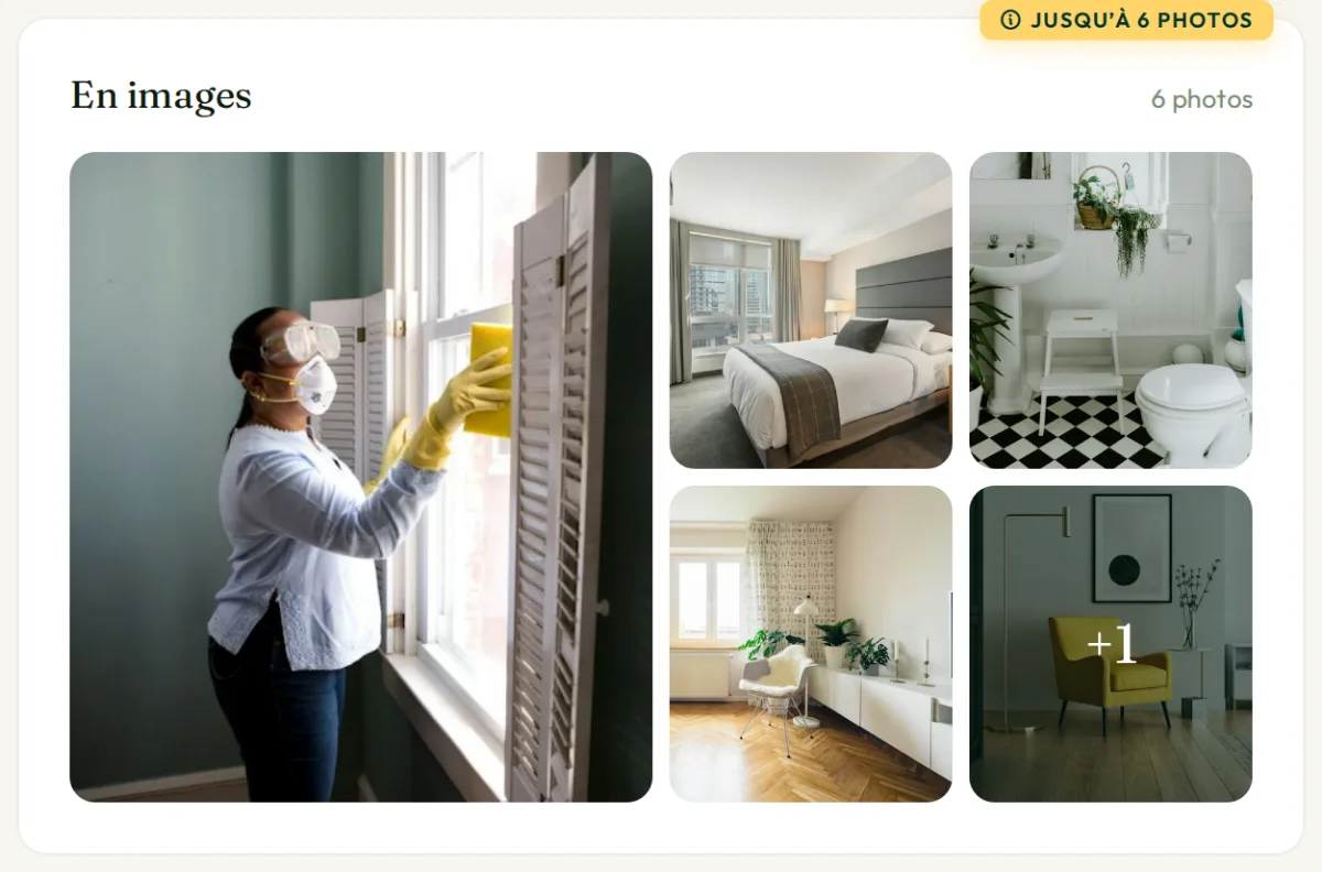 Galerie de photos sur la fiche d’exemple