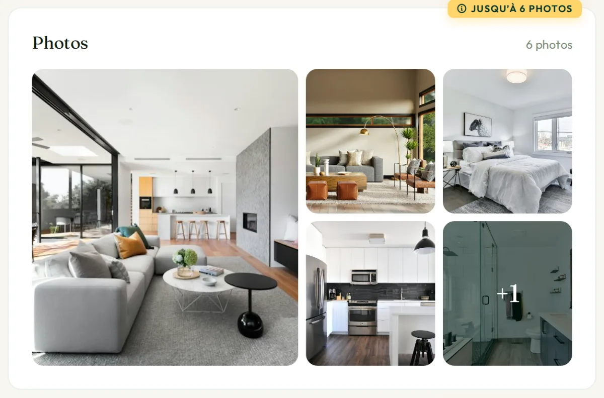 Galerie de 6 photos sur la fiche d’exemple