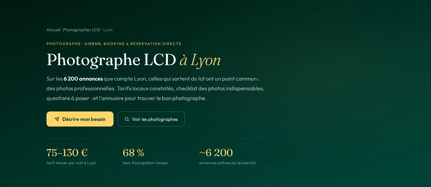 Page « Photographe & vidéaste LCD à Lyon » du site
